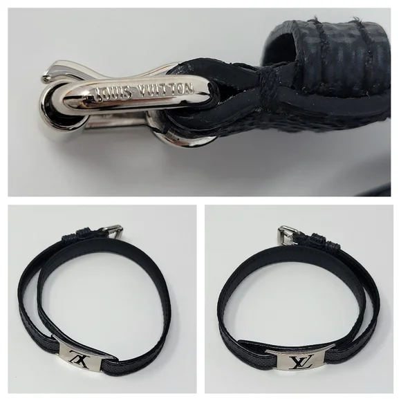 LOUIS VUITTON Damier Graphite Sign It Bracelet Sz 7.25 (19)
